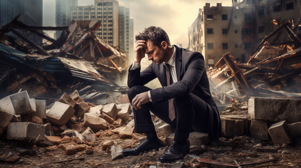 Male realtor upset that he's losing his real estate license.