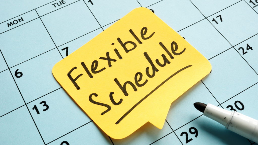 Calendar note reading Flexible Schedule.