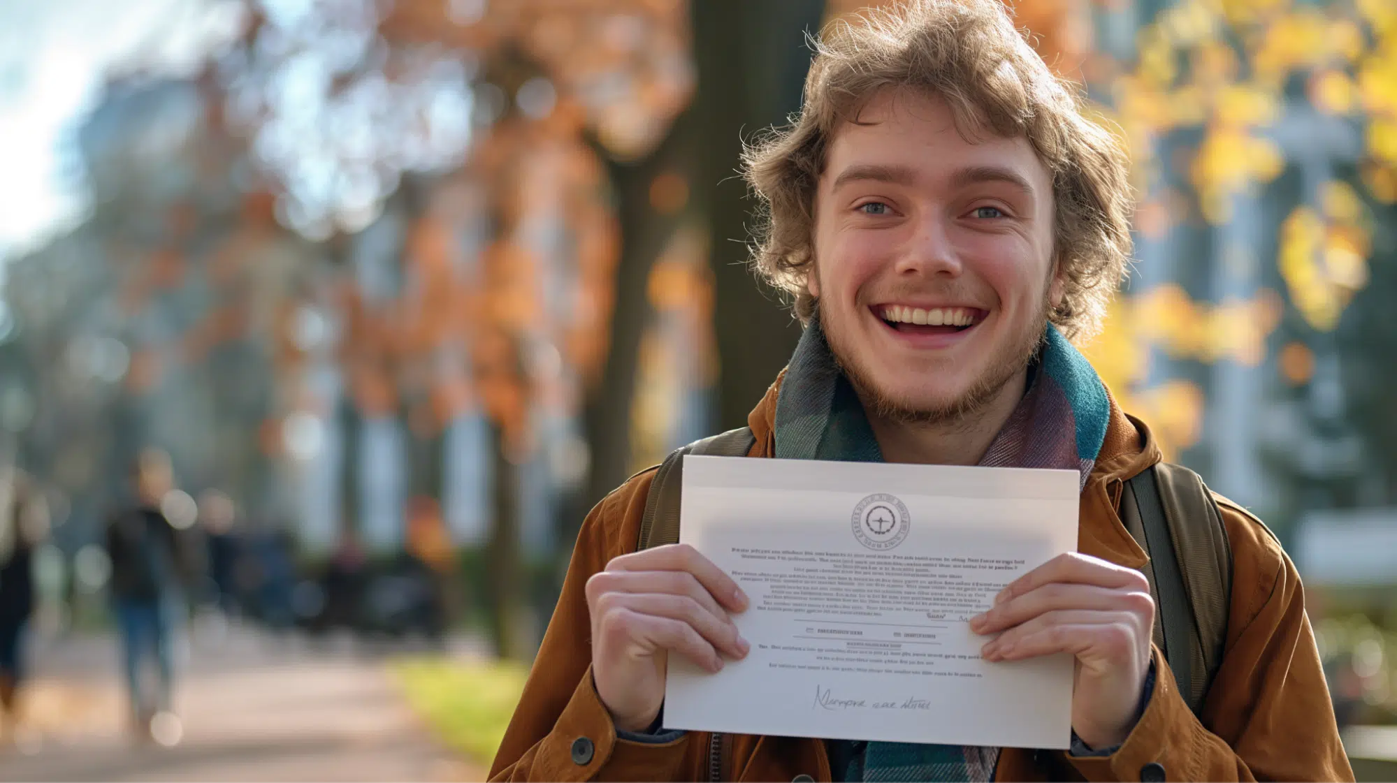 Person holding a certificate.